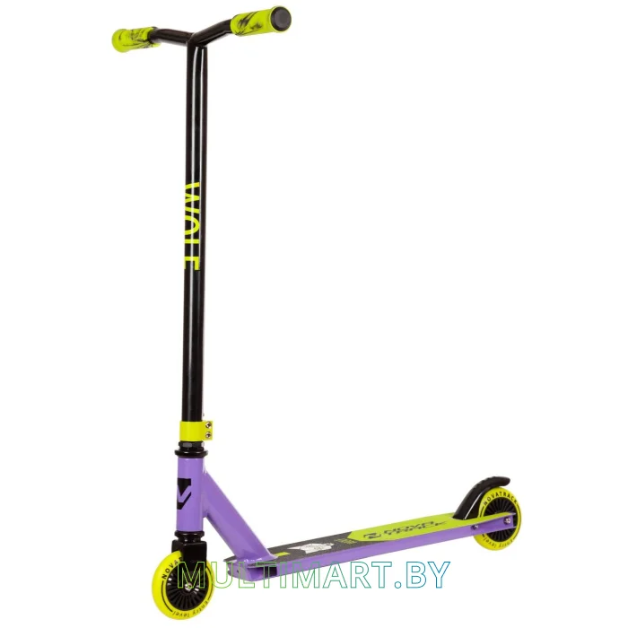 Самокат Novatrack Wolf Plastic 100P.WOLF.BVL22 (черный/фиолетовый, 2022)